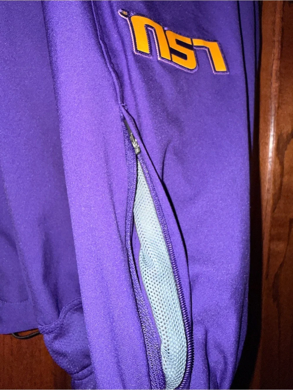 Nike Purple Track Pants with Yellow LSU Logo